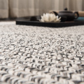 Patrón de gris pp tejido de alfombra de alfombra exterior tejida al aire libre